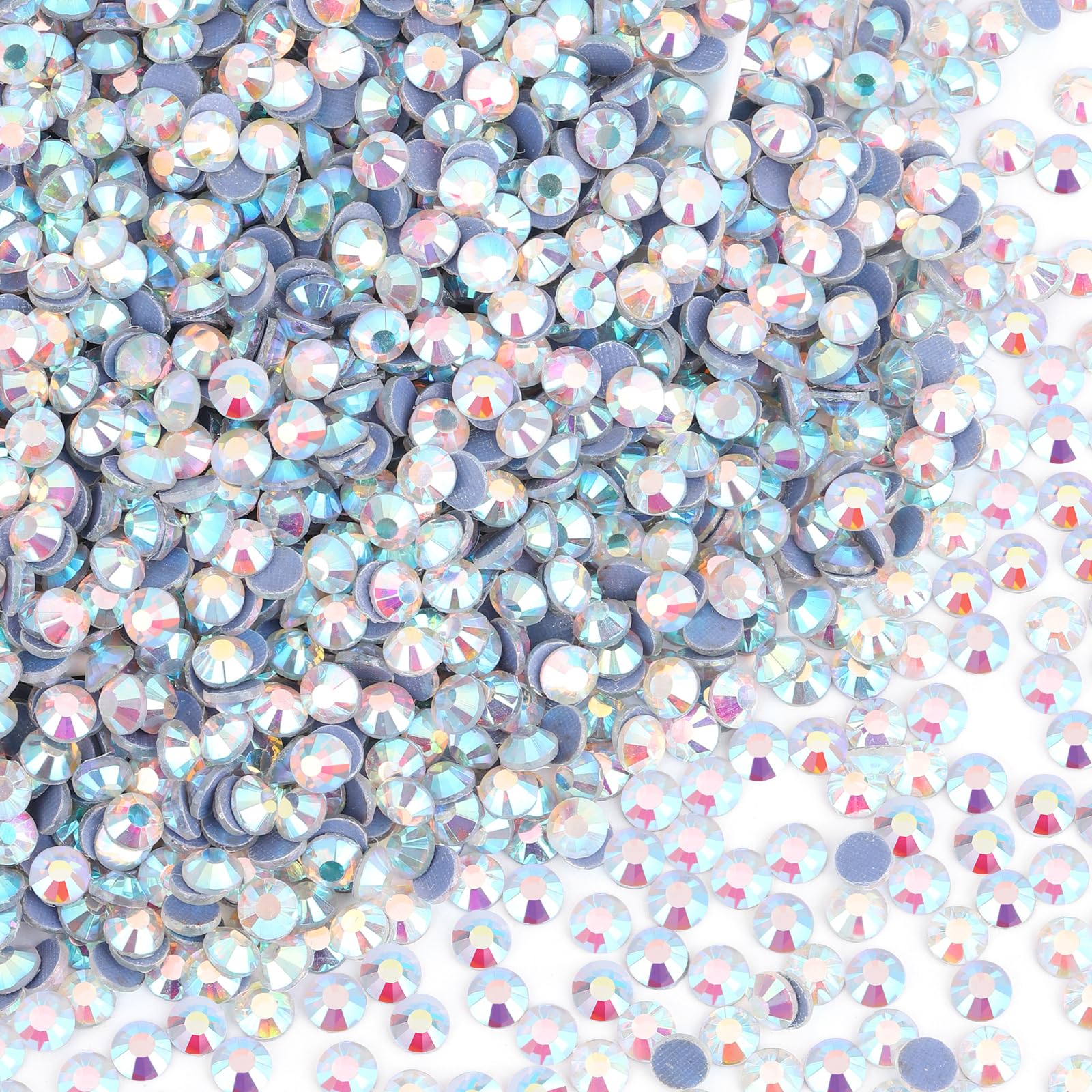 Photo 1 of 12000PCS Crystal Hotfix Rhinestones Bulk, Flatback Glass Hot Fix Rhinestones for Clothing, Crafts, DIY Decor Iron-On Rhinestones for Fabric(Crystal ABSS6)