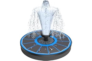 Yzert Solar Fountain Upgraded High Efficiency Glass Solar Panel, Solar Bird Bath Fountains with Flower No Battery,Solar Water Pump Fountain for Bird Bath Garden Small Ponds Outdoor Décor(Blue)