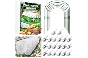 FUBEGI Garden Hoops for Raised Beds Row Cover, 10x30ft Winter Plant Cover Frost Cloth Freeze Protection, Metal Greenhouse Hoops Grow Tunnel for Garden Netting, Frost Blanket for Outdoor Plant Snow Protection