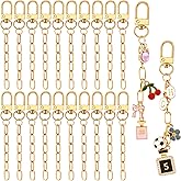 Hzopcw 20pcs Gold Keychain Making Kit, Key Ring Swivel Snap Hook Chains, Extender Keychain Bag Charm Kits for DIY Crafts Jewelry Making Handbag Purses
