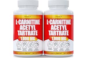 Kenpur Pharma L-carnitine Acetyl 2000 mg Pack of 2 Capsules for Increased Energy Better Athletic Performance Stamina l Carnitine Acetyl Supplement Signature L Carnitine 180 Caps American Quality