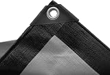 Cost Wise 2m x 3m Waterproof Tarpaulin 240gsm Black Silver Reverse view 3