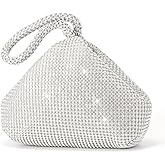 Rhinestone Clutch Purses Evening Handbags for Women's Vintage Elegant Triangle Purse for 1920s Party Wedding