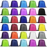 Spiareal 150 Pack Small Drawstring Backpacks Bulk Cinch Tote Bags Colored Polyester Sackpacks 12x10 Inch for Gym, Travel, Outdoor, Operation Christmas Items & Homeless Care Package Supplies