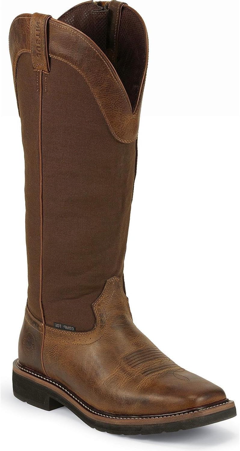 Jow Men's Justin Original Fielder Snake Proof Boot Composite Toe Tan 12 D(M) US