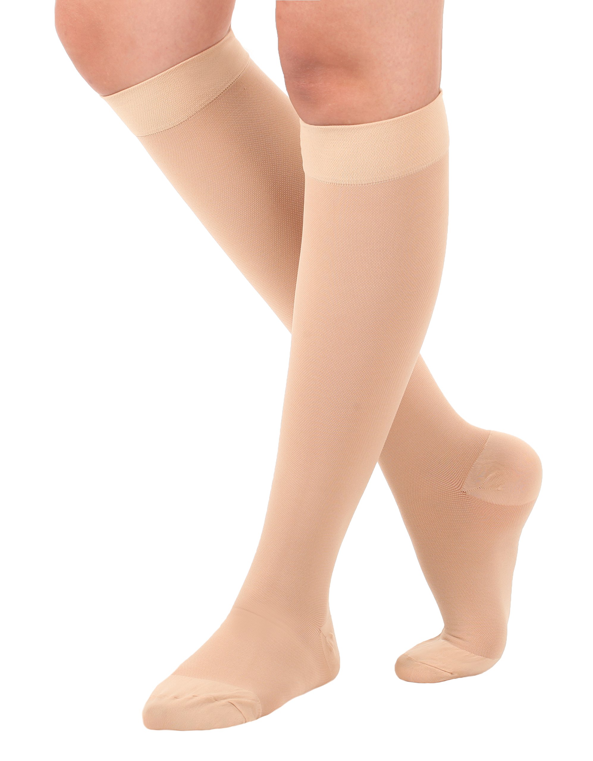 Made in the USA Opaque Compression Socks Knee Hi length