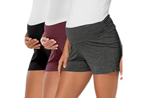 fitglam Women's Maternity Shorts Lounge Sleep Pajama Workout Comfy Stretchy Pregnancy Shorts