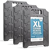 Cool Coolers by Fit & Fresh XL Slim Cooler Ice Blocks, Reusable & Long Lasting XL Ice Packs for Coolers, Slim XL Ice Packs for Cooler Bags, Space Saving, Quick Freeze, 10"x 13", Black, 3PK