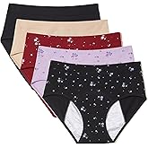 HATSURE Period Underwear for Women Leak Proof Cotton Overnight Menstrual Panties Briefs (Multipack)