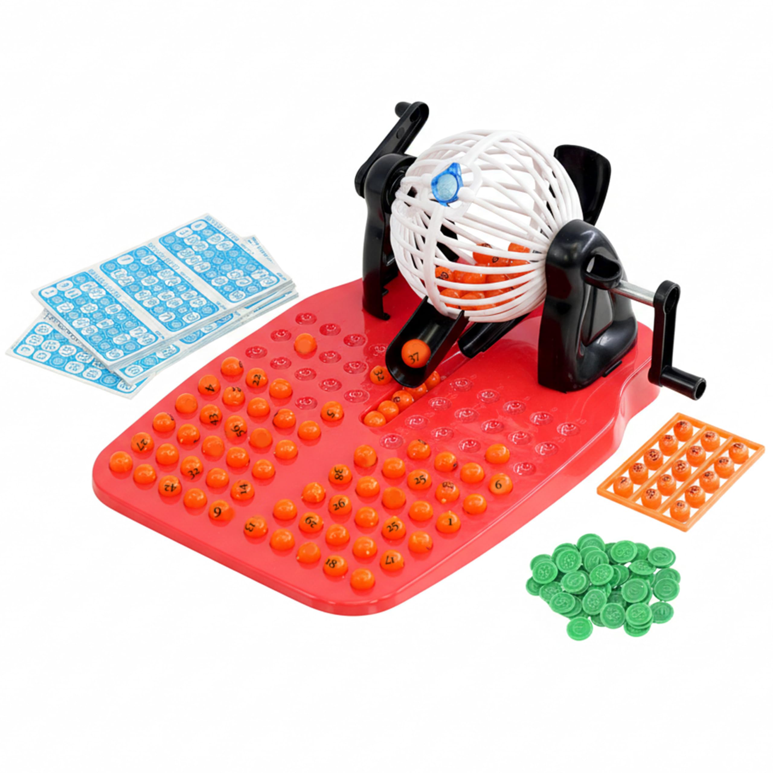 The Magic Toy Shop Bingo Game Set with 90 Balls & 24 Cards - Traditional Family Lotto Board Game with Cage & Counters - Fun Christmas Party Tombola Activity for Kids & Adults