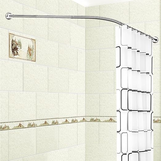 Shower Curtain Rods 60 X 26 Chrome L Corner Shower Rod Includes