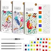 JCREN Watercolor Painting Books, Pocket Watercolor Painting Coloring Kit, Paint with Water Bookmarks Travel Activity Party Favors for Kids Toddlers Gifts for Boys and Girls, 3 Pack