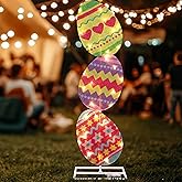 VIHOSE Easter Egg Lights Outdoor Decoration 41 Inch H Pre-lit Lighted Heart Decor with 50 Warm White Lights Easter Egg Decoration for Indoor Outdoor Porch Garden Lawn Front Yard