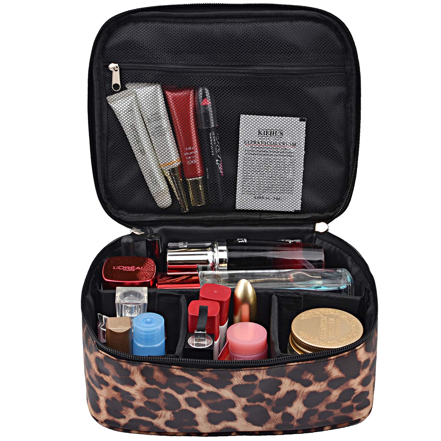 MKPCW Leopard print Makeup Bags Travel Cosmetic Cases Make up Organizer Toiletry Bags