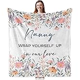 Foyoulame Nanny Gifts Blanket, Gifts for Nanny Blanket Throw, Christmas Mothers Day Birthday Gifts for Grandma from Grandkids Blankets Decor, Wrap Yourself up in Our Love Blankets Throw 50x60 Inches