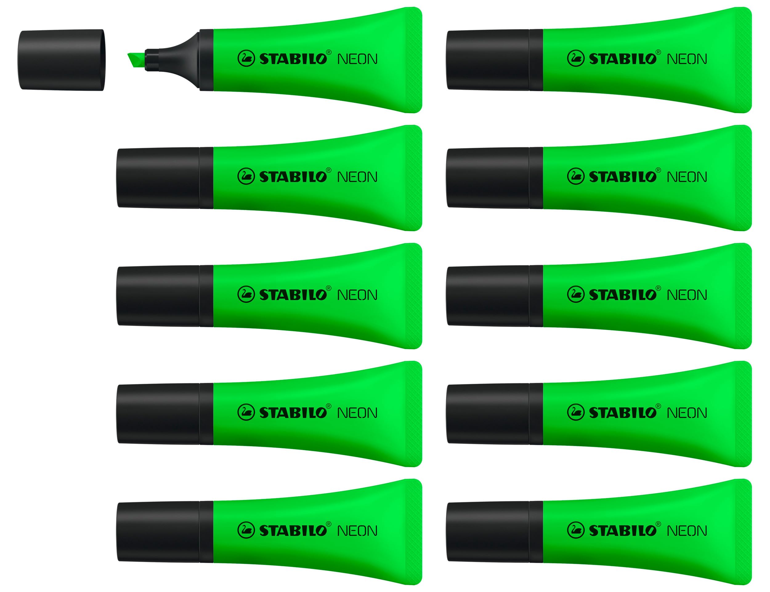 STABILO Highlighter NEON - Pack of 10 - green