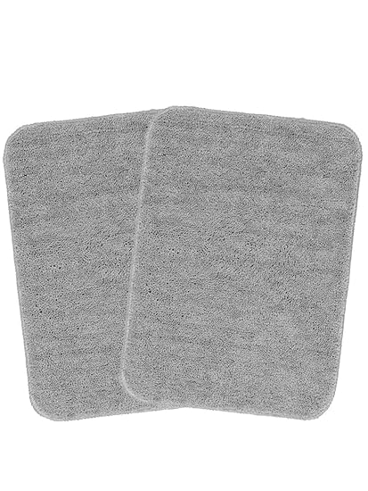 Saral Home Microfiber Anti Slip Bathmat Set of 2 Pc- 35x50 cm, Grey