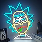 JanHune Anime Neon Sign Rick LED Neon Light for Wall Bedroom Game Room Man Cave Wall Decor Cartoon Party Light Up Sign Gift for Teens Anime Fans