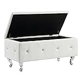 AC Pacific Glam 38 Inches Storage Ottoman Bench for