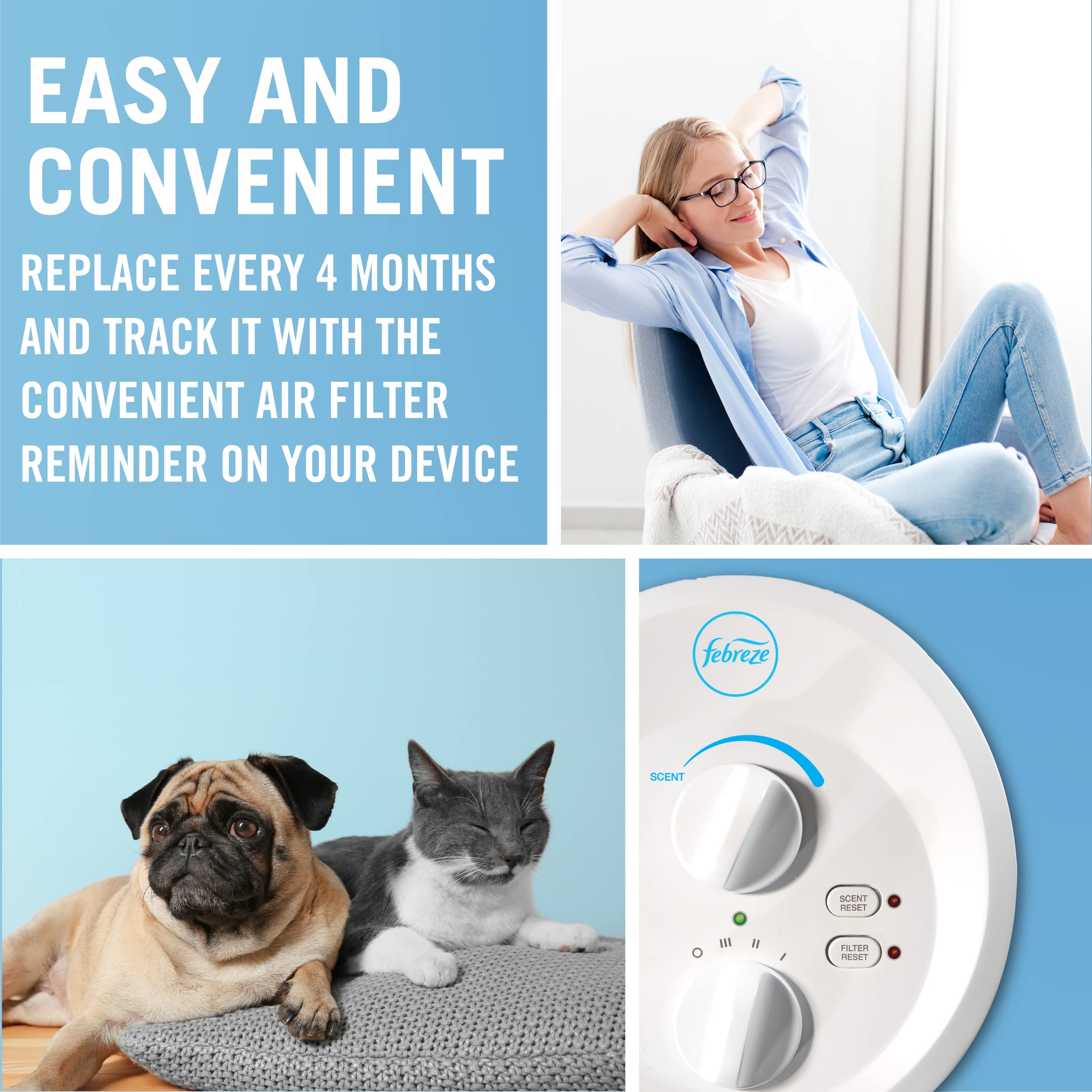 Febreze Replacement Dual Action HEPA-Type Purifier, U Air Filter, 1-Pack