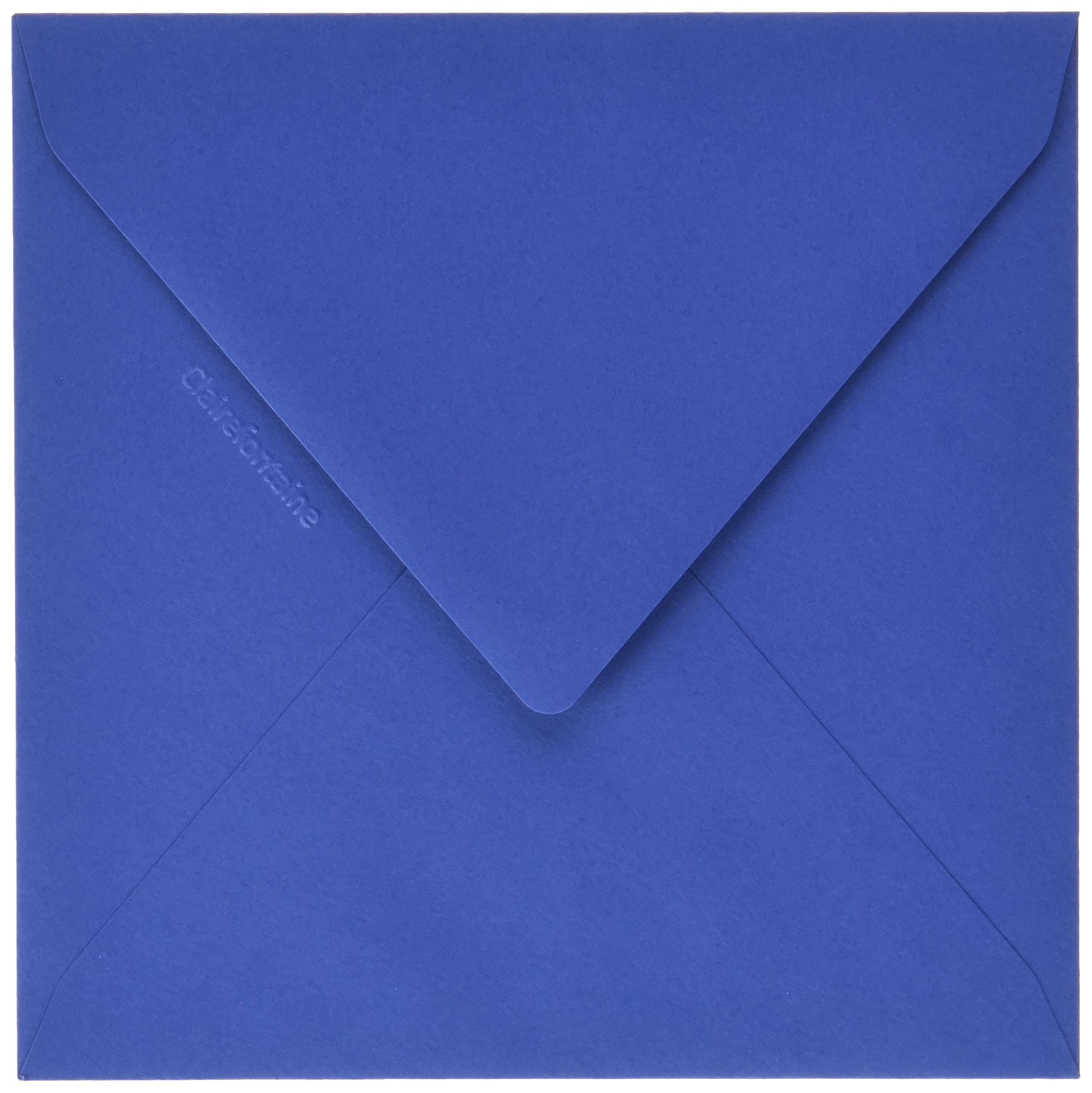 Clairefontaine 5648C Pack of 20 Gummed Envelopes Square Format 14x14cm 120g/m² Midnight Blue Invitation Events Correspondence Pollen Range Premium Paper