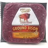 Bison ground 90% lean 16 oz. bricks - Count of 12 United States Department of Agriculture inspected - TenderBison