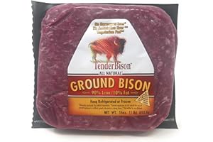 Bison ground 90% lean 16 oz. bricks - Count of 12 United States Department of Agriculture inspected - TenderBison