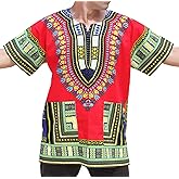 RaanPahMuang Bright Coloured African Dashiki Cotton Shirt Very Big Plus Sizes