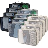 12 Pcs Packing Cubes for Suitcase Travel Luggage Bags Bulk Mesh Organizer Set for Hiking Camping Backpacking Clothes Accessories