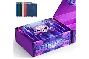 UAONO MTG Deck Box 1800+ Card Storage Box with Six Card Dividers Magnetic Closure Card Holder Fits for Magic Game Cards-Skele