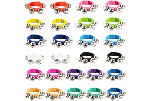 FLAHARD 26 Pcs Wrist Band Jingle Bells Musical Rhythm Shaking Ankle Bells Adjustable Hand Bells Bracelet for Kids Musical Instruments Percussion Party Decoration Favors, 13 Colors