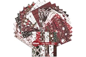 LYFJXX Christmas Scrapbook Paper Pad 6x6 inch, Assorted Pattern,24pcs Scrapbooking DIY Decorative Cardmaking Craft Paper (Vintage Christmas)