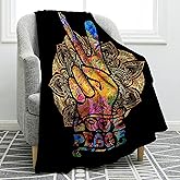 Jekeno Peace Sign Blanket Hippie Gifts for Dad Women Kids Girls Birthday Father's Day Home Bedroom Living Room Decor Soft Cozy Lightweight Plush Throw Blankets Black 50"x60"