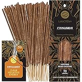 LOTS OF ZEN Cinnamon Incense Sticks, 70 Pack – Hand-Rolled, 8-Inch, Long-Burning – Natural Warm Sweet Aroma for Meditation, Yoga, Relaxation, Spiritual Practices