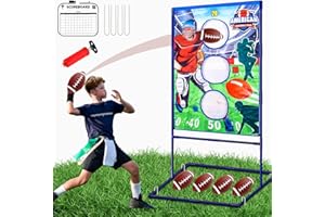 Punieayi Football Toss Game with 4 Inflatable Balls, Football Throwing Target Games for Boys 8-12, Sports and Outdoors Toys for Kids Ages 3+