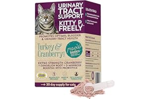 Meowbiotics Kitty P. Freely Cat Urinary Supplement, Cranberry for UTI & Kidney Support Powder Probiotics for Cats, Made in US