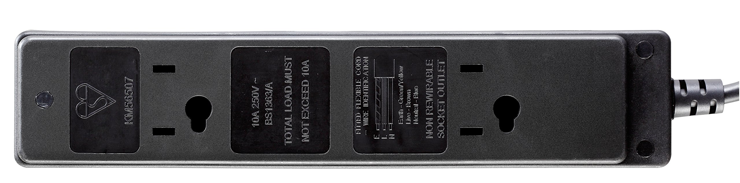 Masterplug WBXBFG10B Outdoor IP54 Weatherproof Box with 13amp 4 Socket 10m Extension Lead - Black