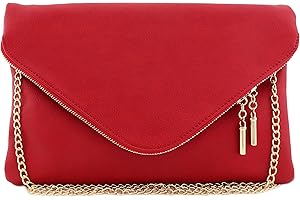 FashionPuzzle Oversized Envelope Clutch Evening Bag with Chain Strap