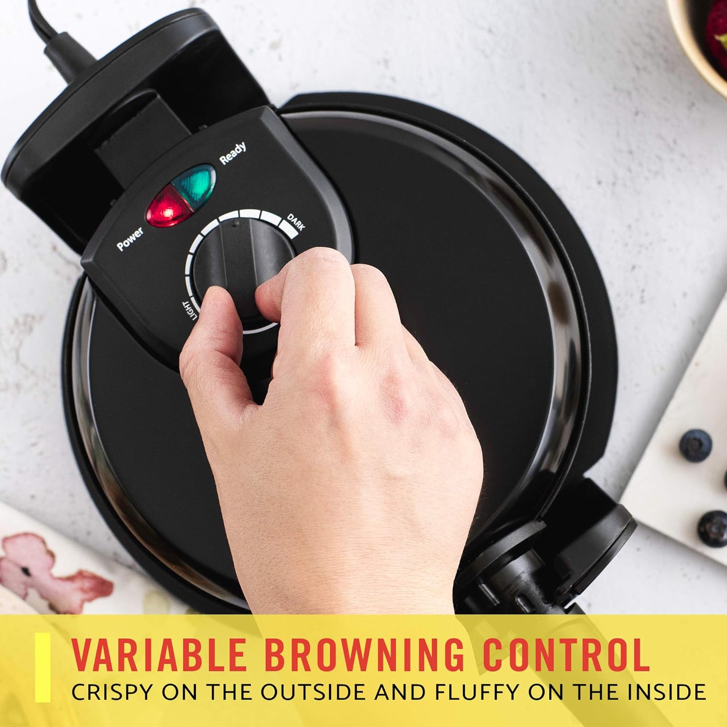 BELLA (13591) Classic Rotating Non-Stick Belgian Waffle Maker with Removeable Drip Tray, Black: Electric Waffle Irons: Kitchen & Dining