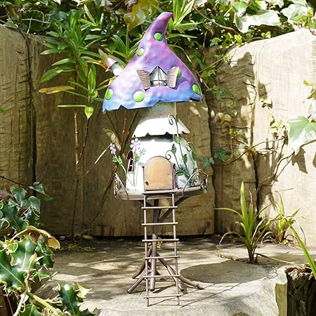 Metall Pixie Feenbaum Haus Outdoor Garten Terrasse Skulptur Deko Ornament Amazon De Garten