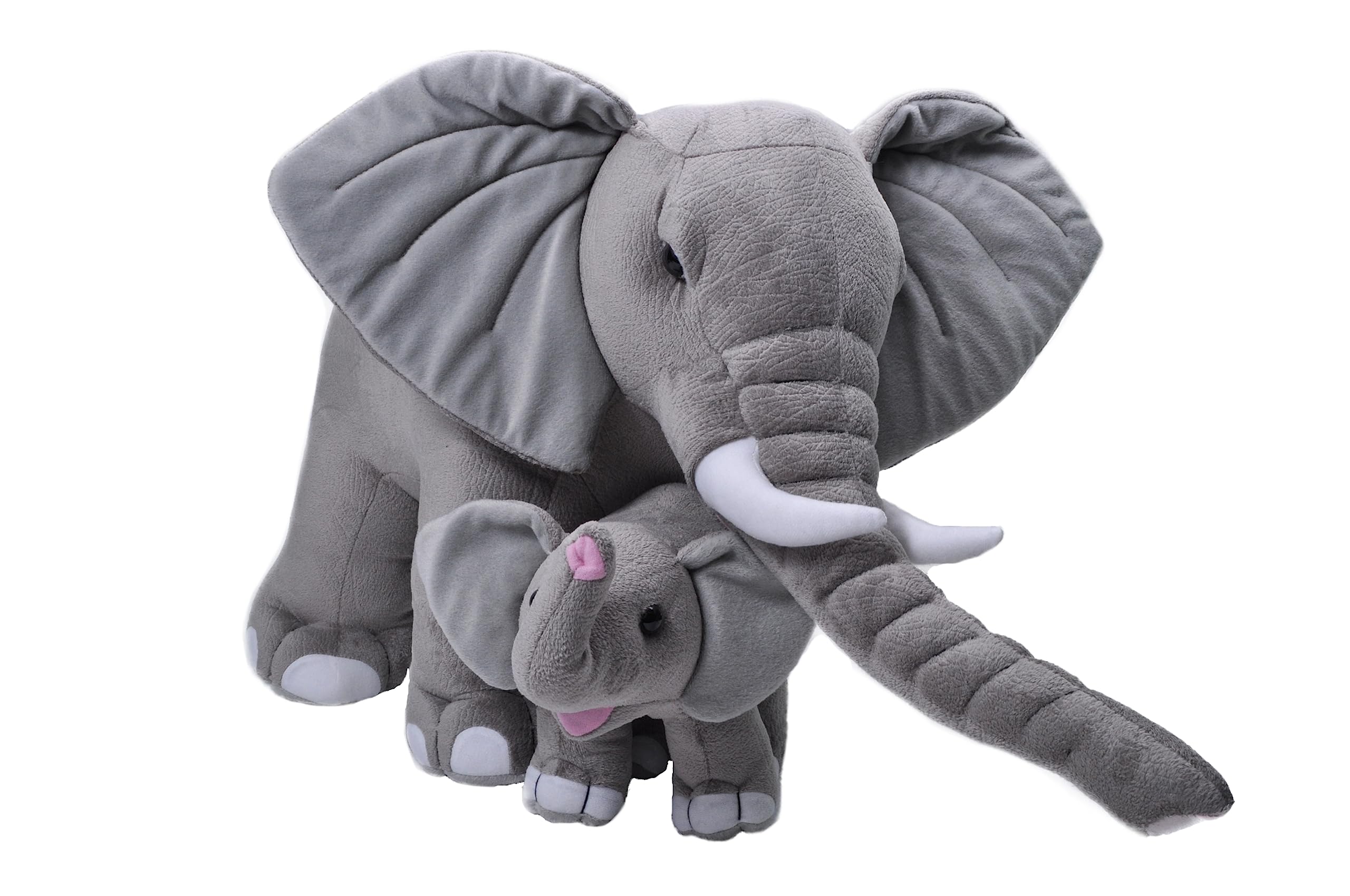 Wild Republic Jumbo Mom and Baby Elephant, Stuffed Animal, 30 Inches, Gift for Kids, Plush Toy, Fill is Spun Recycled Water Bottles