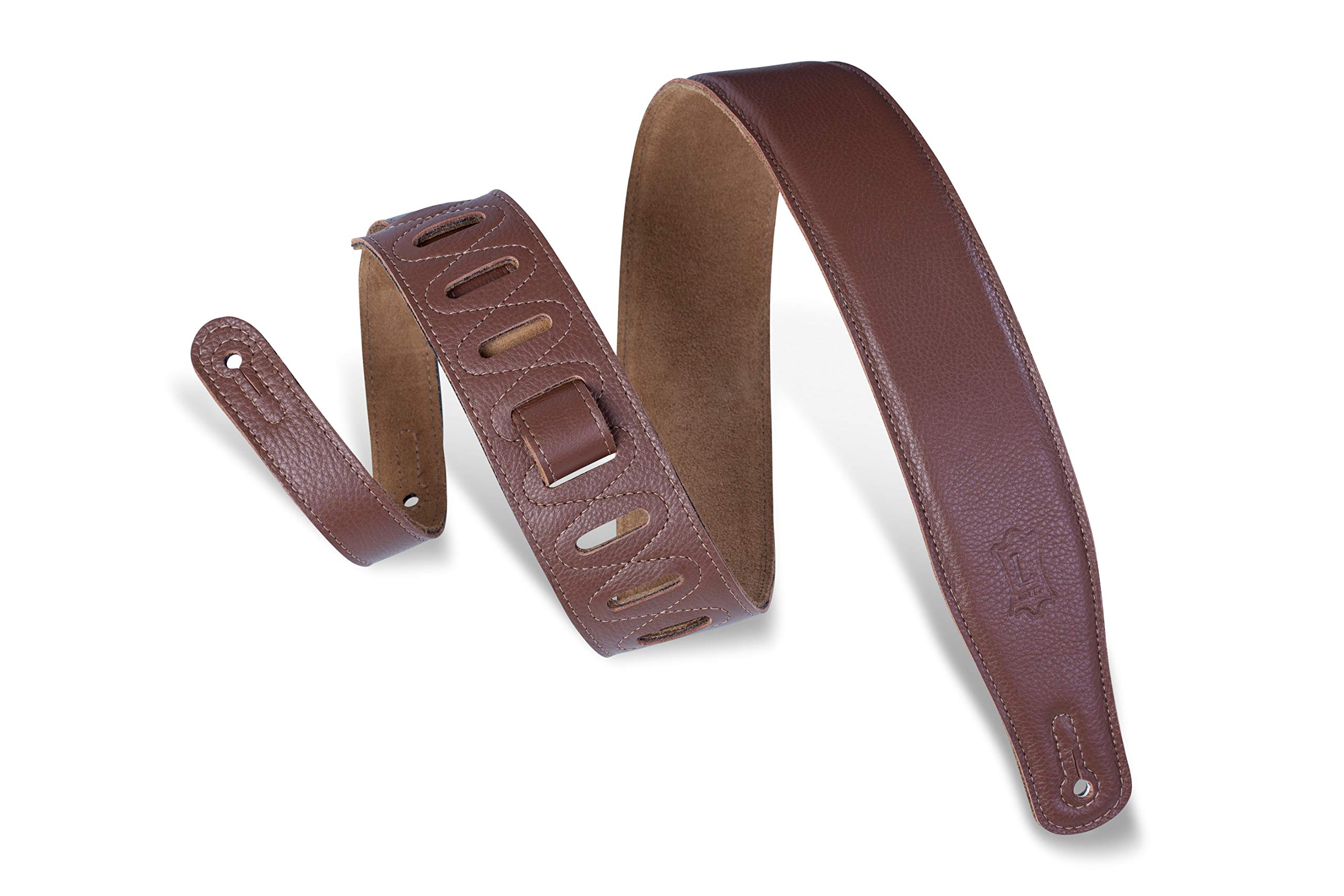 Levy's Leathers M26gf-brn 2.5 inch Strap with Garment Leather Top - Brown