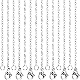 MOUYAT 100 PCS 18 Inch Necklace Chains Bulk, Silver Stainless Steel Cable Chains with Lobster Clasps, DIY Chain Necklaces for Jewelry Making Supplies