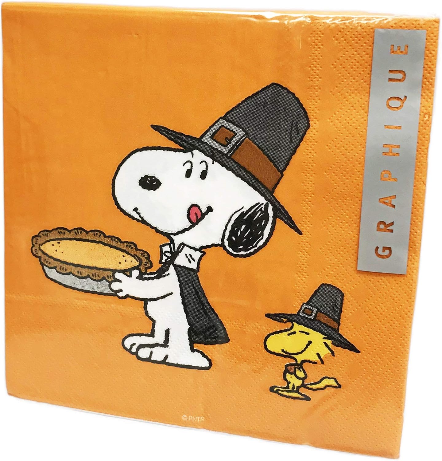 Amazon Com Snoopy Woodstock Eating Pumpkin Pie 40 Pack 3 Ply Novelty Happy Thanksgiving Paper Lunch Party Napkins Health Personal Care