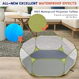 Pawaboo Small Animals Playpen with Pad Waterproof Portable Cage Tent Green Grey view 4