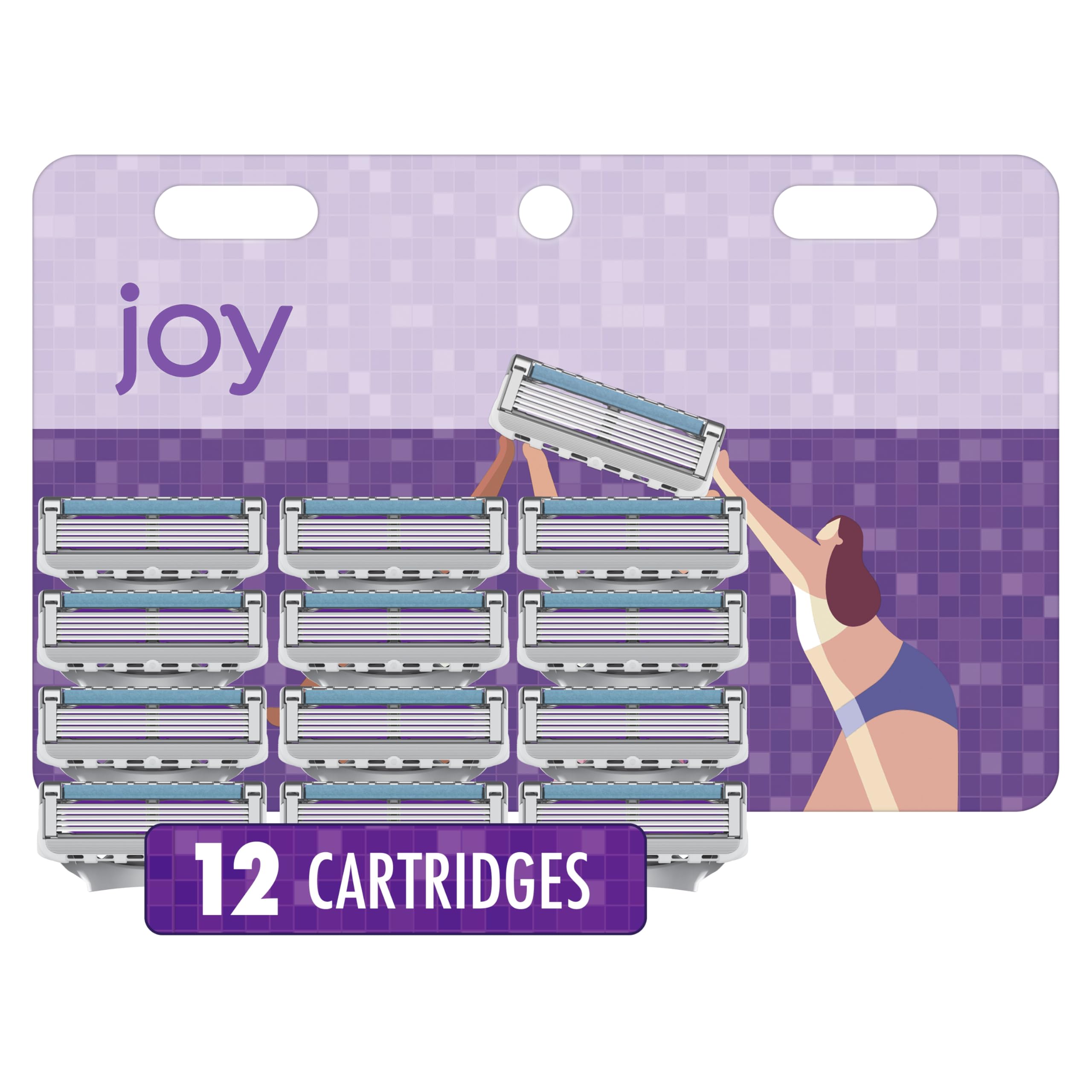 Photo 1 of *MISSING 2* joy Womens Razor Blade Refills, 12 Count, Purple, Lubrastrip to Help Avoid Skin Irritation