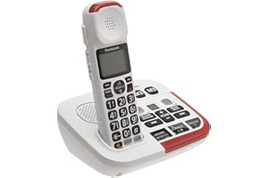 Panasonic Amplified Cordless Phone with Answering Machine, Call Block, and Talking Caller ID - 1 Cordless Handset - KX-TGM470