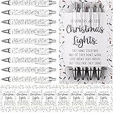 Sayglossy 75 Pcs Snowflake Pens for Coworkers Bulk Winter Ballpoint Pens with Thank You Cards Teacher Appreciation Gifts for Coworker Employee Team Staff Office (Xmas Light String)