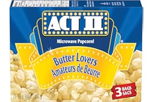 Act II Microwave Gourmet Popcorn - Butter Flavour Lovers (36 x 76g Snack-Size Bags), 12 count