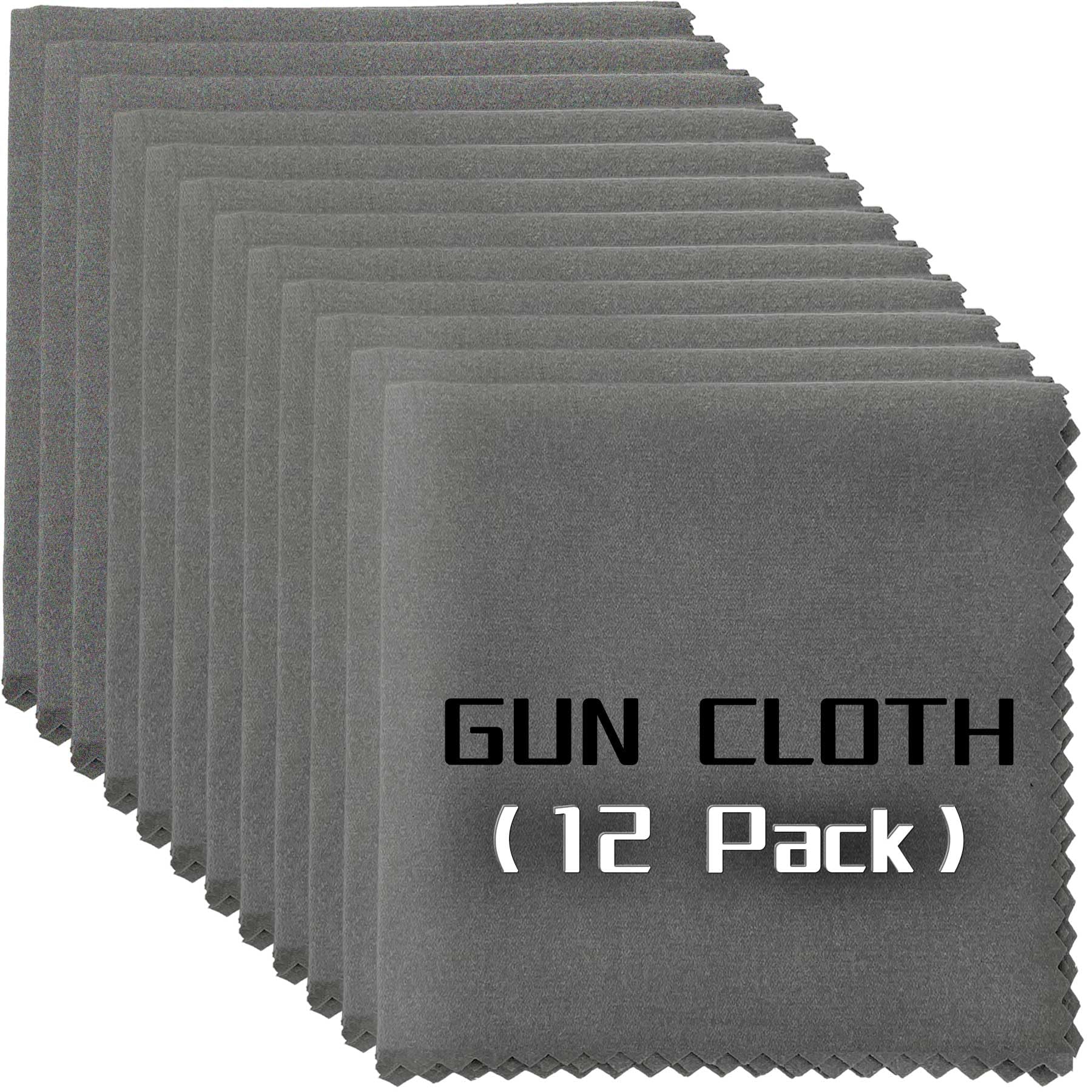 Photo 1 of 12 Pack Microfiber Gun Cleaning Cloth, 12"x12" Lint Free Gun Cleaning Rags, Reusable Microsuede Cleaning/Polishing Wipes Towels for Firearms, Knives and Scopes (Gray)